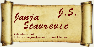 Janja Stavrević vizit kartica